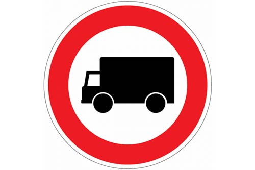 Verbodsbord-vrachtwagen